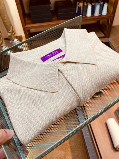 Autumn and winter business high-end mulberry silk long-sleeved shirt men's wool knitted cardigan sweater