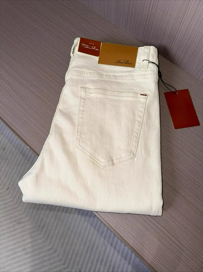Italian LP spring and summer new washed micro-elastic breathable fashion casual old money wind small straight jeans