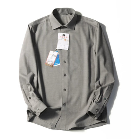 Tencel wool blend, autumn and winter fashion anti-wrinkle non-ironing long-sleeved shirt men's business casual shirt