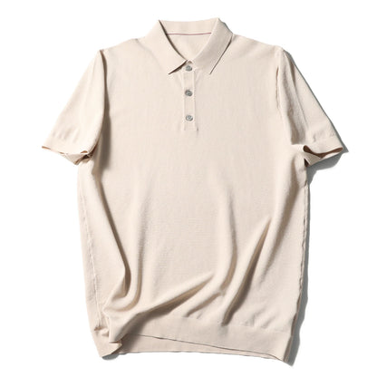 Italian luxury ZZ series 2025 summer new men's business casual simple machine washable cotton knitted POLO shirt
