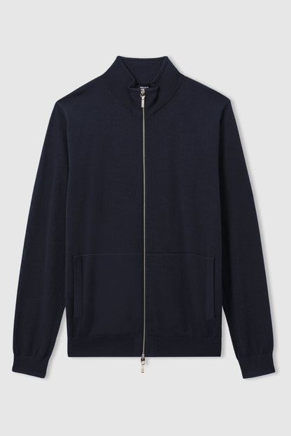Autumn and winter new LP men's premium stand-up neck zipper knitted cardigan jacket wool Tencel blended sweater