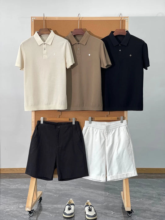 Summer, light luxury business commute casual lapel short-sleeved T-shirt polo shirt