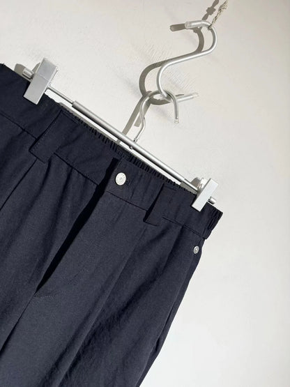 Elastic elastic waist summer tencel linen loose straight scimitar casual trousers