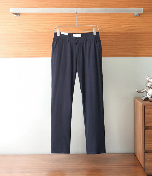 Italian BC vintage style minimalist 25 summer small straight fit business casual linen trousers