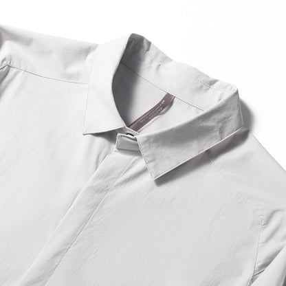 2025 summer new men's business and leisure outdoor quick-drying breathable high-elastic shirt light and thin long-sleeved shirt