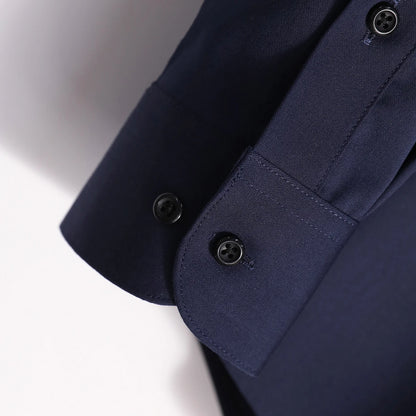 Italian luxury, spring new men's light business drape anti-wrinkle elastic long-sleeved shirt bottoming top