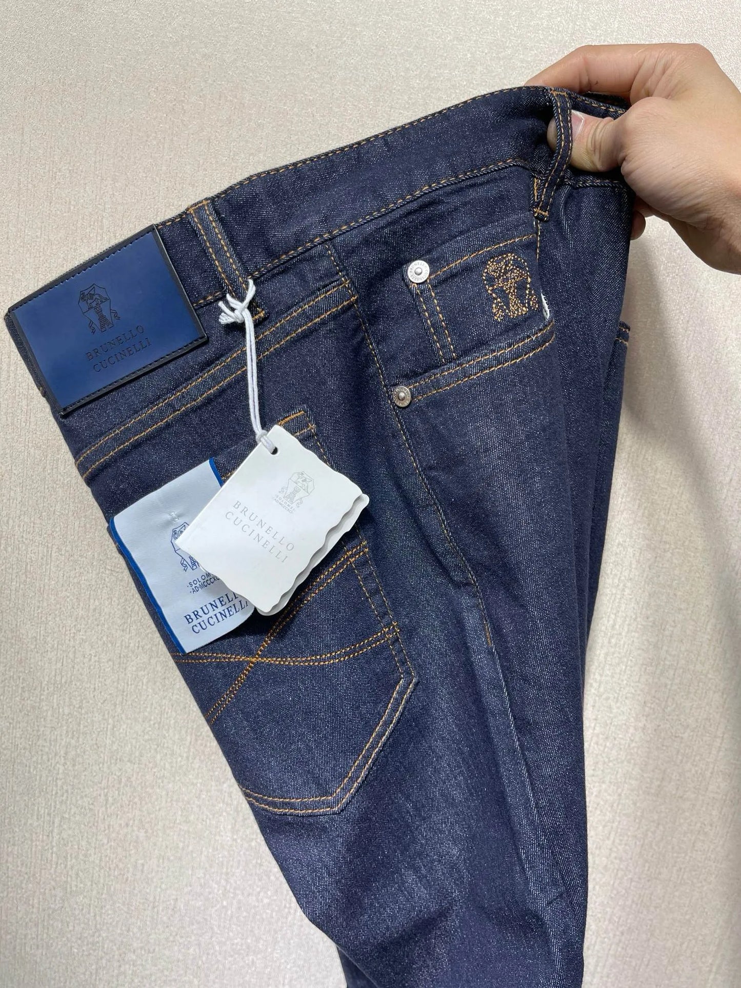 Italy BC men's spring and summer new washed blue micro-elastic breathable fashion casual old money wind small straight jeans