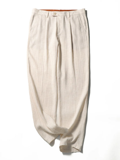 ZZ spring and summer new business casual cool tencel linen blend trousers