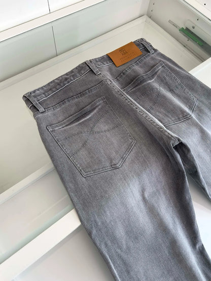 Italy BC old money style men's clothing 25 spring and summer new washed gray fashion business casual small straight jeans