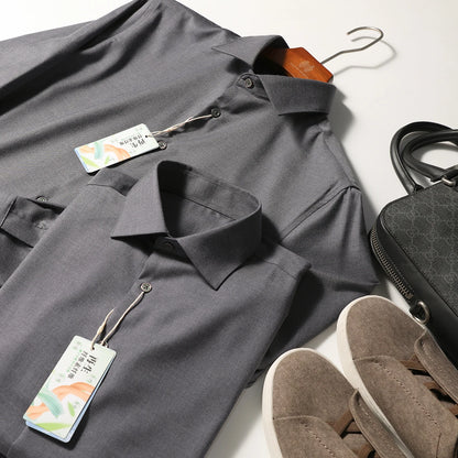 ZZ Italian Luxury, Spring and Autumn Business Casual Long Sleeve Shirt Men's Easy Care Bottom Shirt