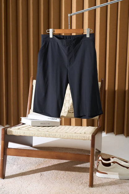 Italian style vintage style summer high waisted five quarter straight leg business casual shorts, quick drying trousers