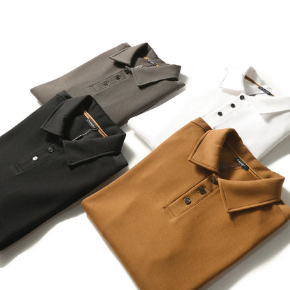 ZZ light mature style spring and autumn new commuter casual knitted polo shirt