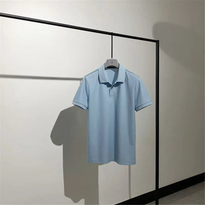 High-end quality, American horse cotton business casual lapel short-sleeved T-shirt polo shirt
