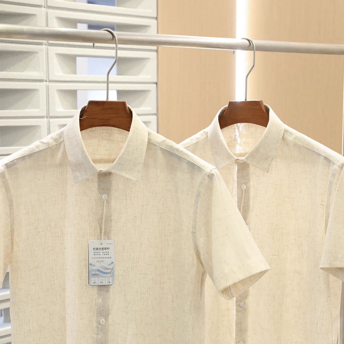 Z Italian luxury summer new light and thin liquid ammonia ice silk linen breathable and easy to take care of short-sleeved shirt