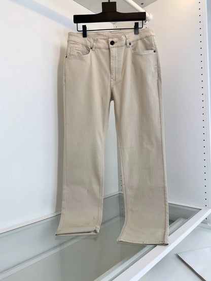 Italy BC men's spring and summer new mulberry silk cool breathable fashion casual small straight jeans