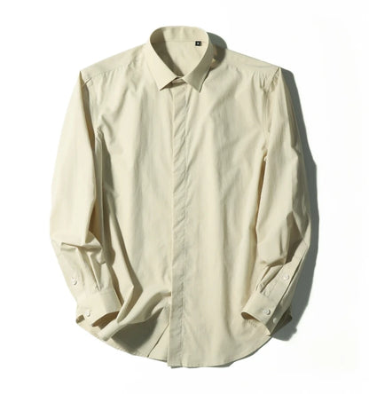 Tencel cotton blend autumn fashion business casual anti-wrinkle men's long-sleeved shirt