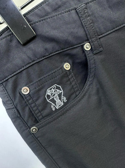 Italian BC Men's New Micro Elastic Breathable Simple Solid Color Fashion Old Money Style Straight Tube Casual Pants