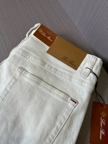 Italian LP spring and summer new washed micro-elastic breathable fashion casual old money wind small straight jeans