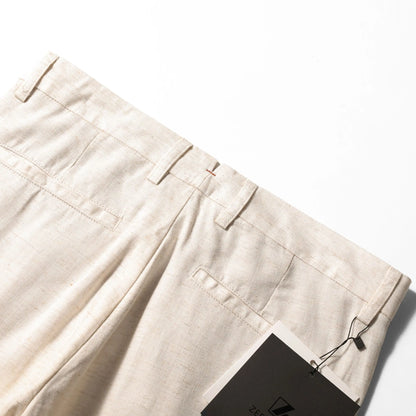 ZZ spring and summer new business casual cool tencel linen blend trousers