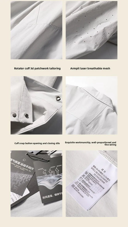 2025 summer new men's business and leisure outdoor quick-drying breathable high-elastic shirt light and thin long-sleeved shirt