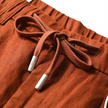 ZZ summer pure linen shorts men's breathable quick-drying easy-care five-point outdoor casual pants