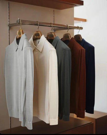 ZZ new men's light luxury business casual long-sleeved knitted cardigan jacket stacked with bottoming shirt
