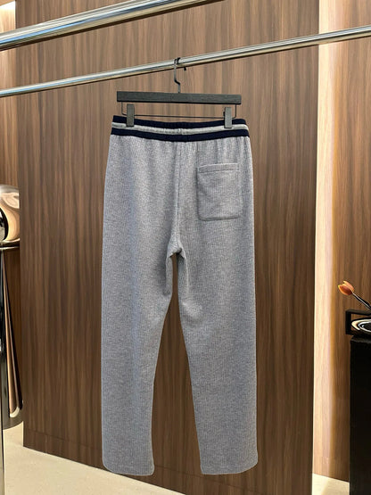 BC old money style men's clothing autumn and winter new wool striped versatile loose straight sweatpants business casual pants