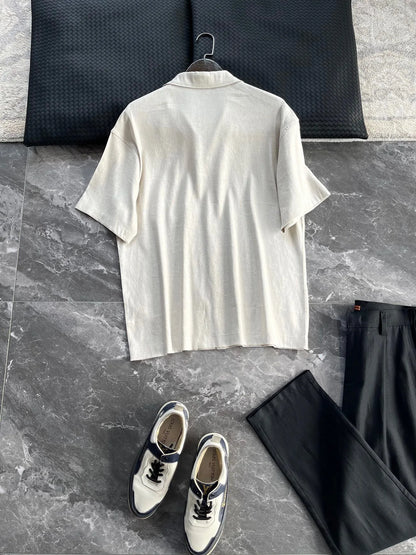 [Classic Cuban Collar Design] Linen Blended Old Money Style Gentleman Casual Summer Linen Short Sleeve Shirt