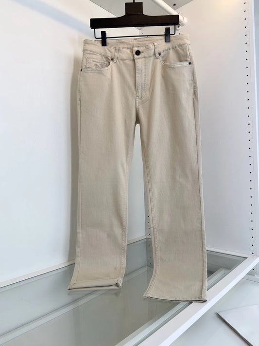 Italy BC men's spring and summer new mulberry silk cool breathable fashion casual small straight jeans