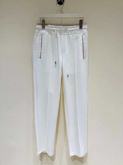 LP Old Money Wind Tencel Cotton Blended Elastic Waist Straight Leg Wide Leg Casual Pants