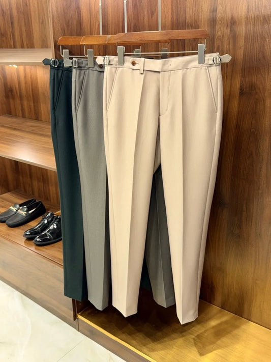 LP old money wind wool mixed tencel business casual straight pants