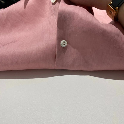 [Pendant elegant temperament] Light luxury Italian versatile, linen Tencel loose business casual long-sleeved shirt