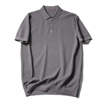 Italian luxury ZZ series 2025 summer new men's business casual simple machine washable cotton knitted POLO shirt