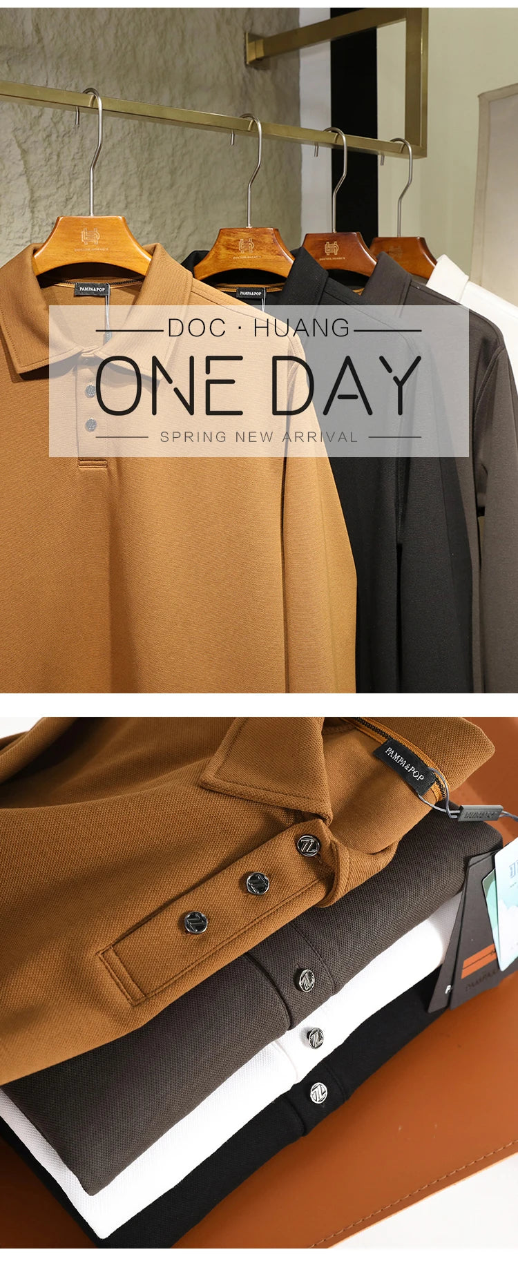 ZZ light mature style spring and autumn new commuter casual knitted polo shirt