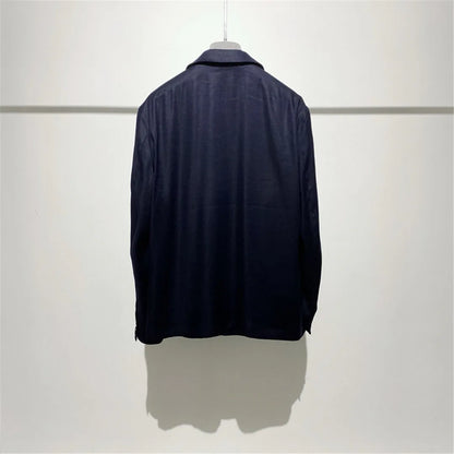 Classic old money style, high-end skin-friendly texture, breathable lapel linen tooling jacket