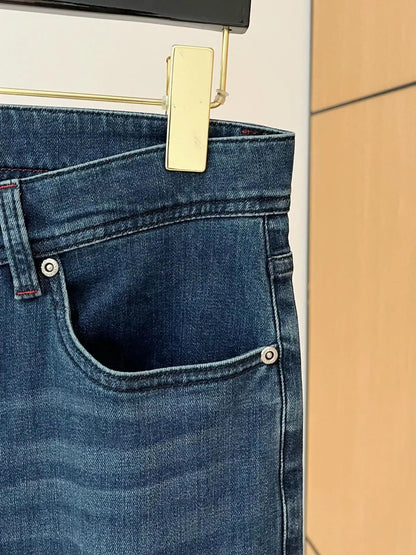 25 spring and summer new Italian kiton chiton solid color fashionable versatile slim-fitting small feet men's casual jeans