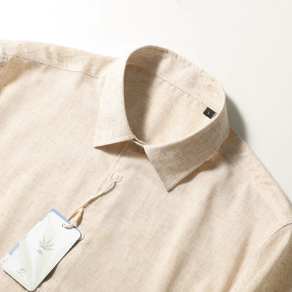 Z Italian luxury summer new light and thin liquid ammonia ice silk linen breathable and easy to take care of short-sleeved shirt