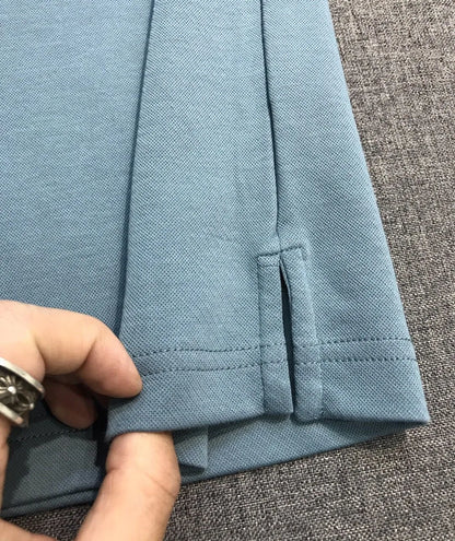 Italian LP old money style light luxury men's summer simple business casual lapel short sleeved polo shirt