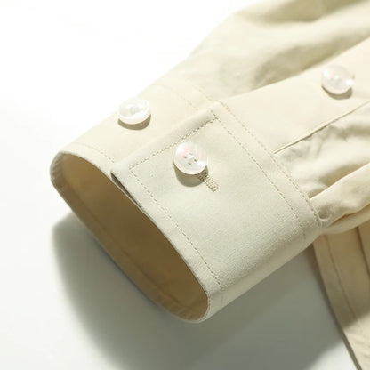 Tencel cotton blend autumn fashion business casual anti-wrinkle men's long-sleeved shirt