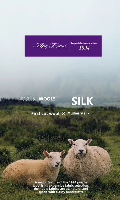 Autumn and winter business high-end mulberry silk long-sleeved shirt men's wool knitted cardigan sweater