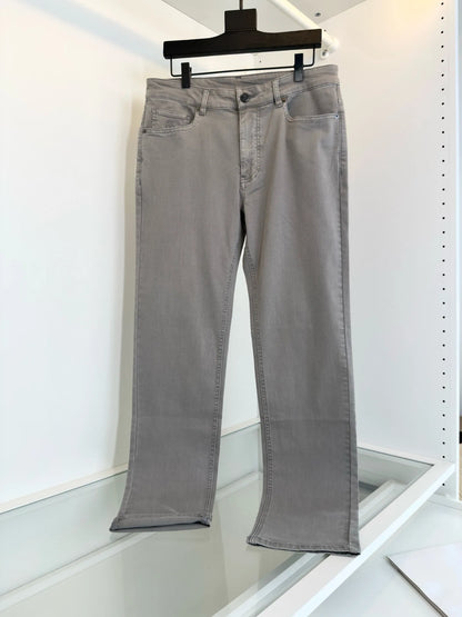 Italy BC men's spring and summer new mulberry silk cool breathable fashion casual small straight jeans