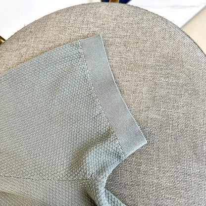 LP Italian style vintage style light luxury summer cotton blend knit lapel short sleeved casual polo shirt