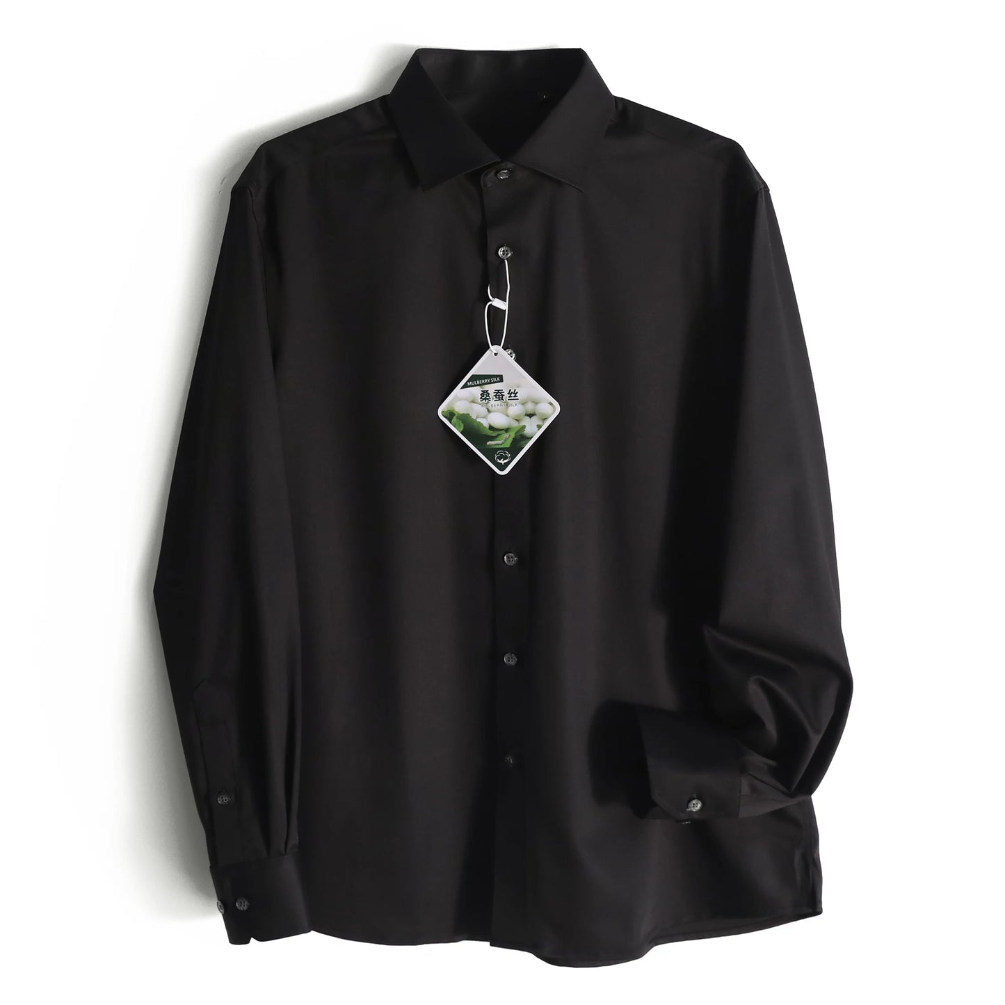 ZZ series 2025 early spring men's light luxury high-end mulberry silk modal blended business casual long-sleeved shirt 9834