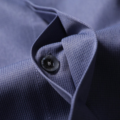 Italian luxury spring new men's business casual long-staple cotton shirt thousand bird plaid dark pattern shirt