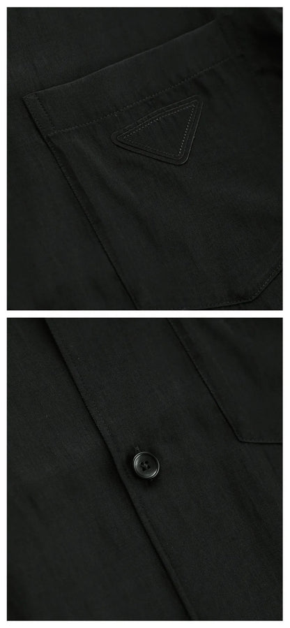 Italian high luxury quality, silky and skin-friendly feel, casual lapel light and breathable lapel short-sleeved shirt
