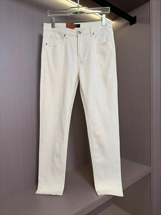 Italian LP spring and summer new washed micro-elastic breathable fashion casual old money wind small straight jeans