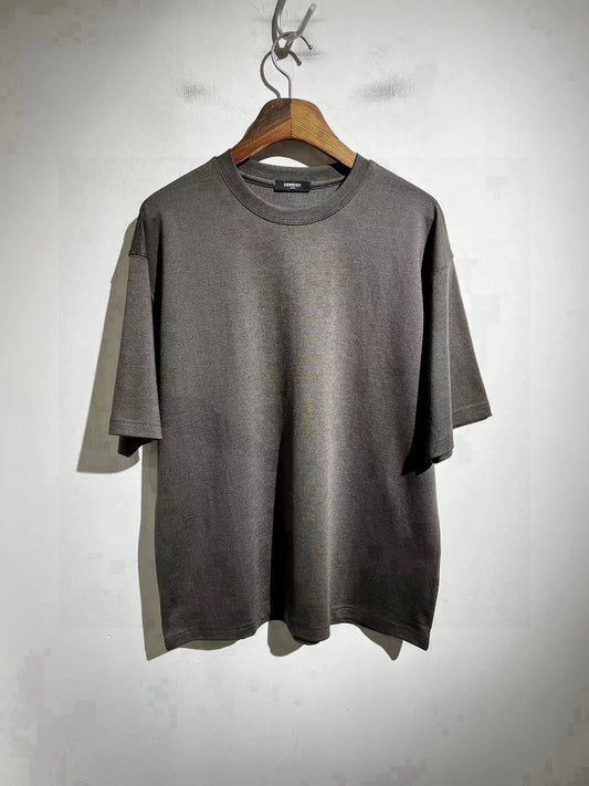 Slightly loose fit acetate cotton Tencel blend spring/summer skin friendly round neck casual short sleeved T-shirt