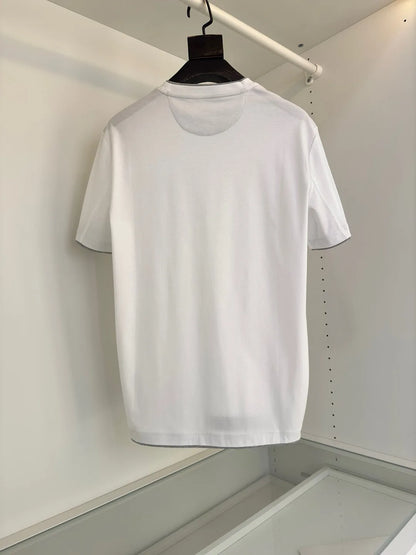 Italy BC men's clothing 25 summer new long-staple cotton breathable fake two fashion casual old money wind short-sleeved T-shirt