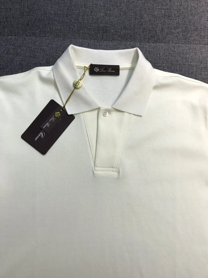 Italian LP old money style light luxury men's summer simple business casual lapel short sleeved polo shirt