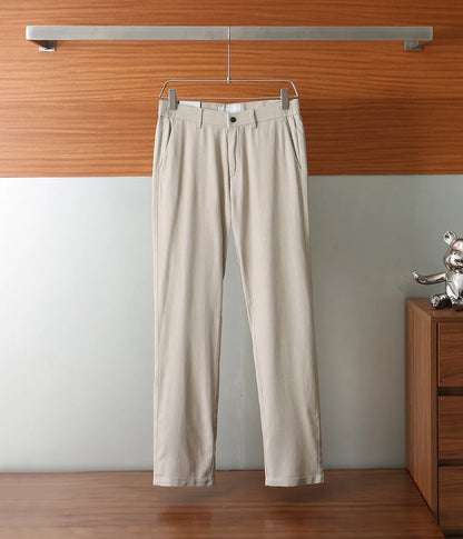 Italian BC vintage style minimalist 25 summer small straight fit business casual linen trousers